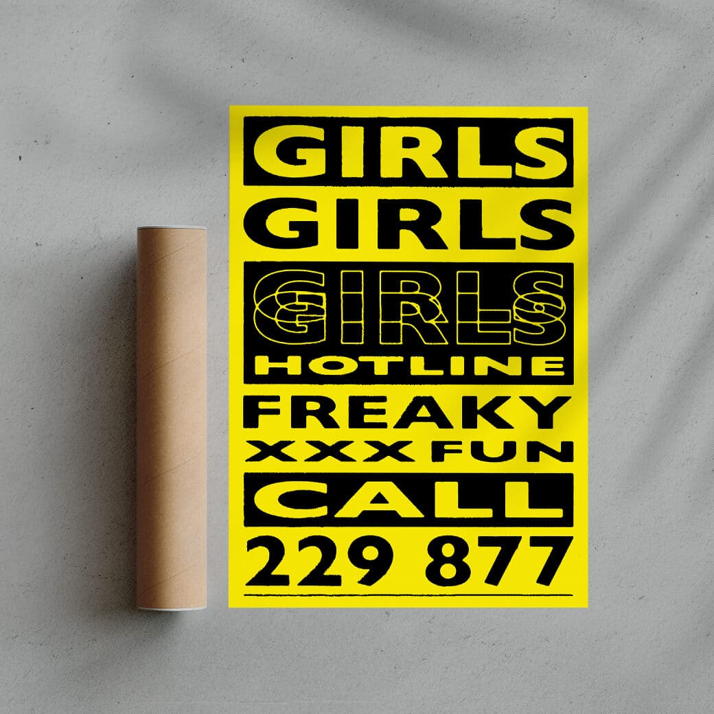 GIRLS GIRLS GIRLS - UNFRAMED